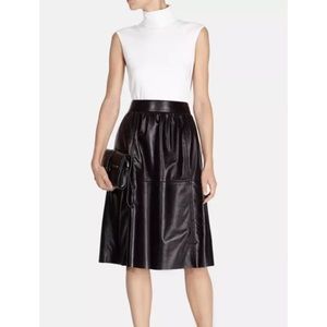KAREN MILLEN nappa leather black skirt size 8